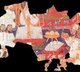 China: Fragments of a Manichaean painting from Turfan, Xinjiang, c.10th century. Sacred meal of the elect at a festival of thanksgiving for Mani